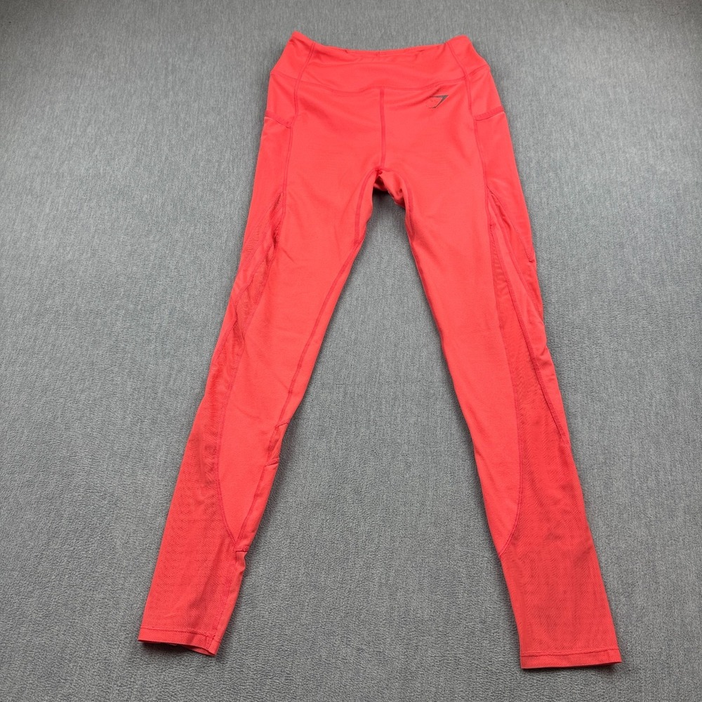 Gymshark Leggings Womens Large Orange Seamless High Waisted 29" Workout Gym Yoga